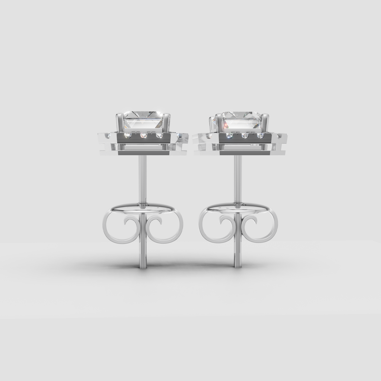 Emerald Studs with Detachable Halo