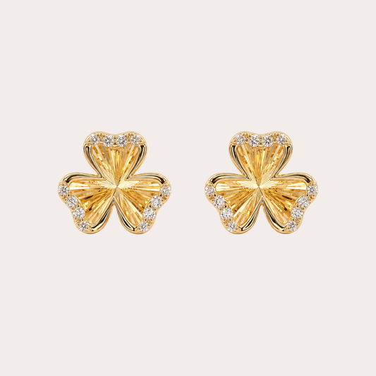 Anting Tusuk Menari Semanggi Emas