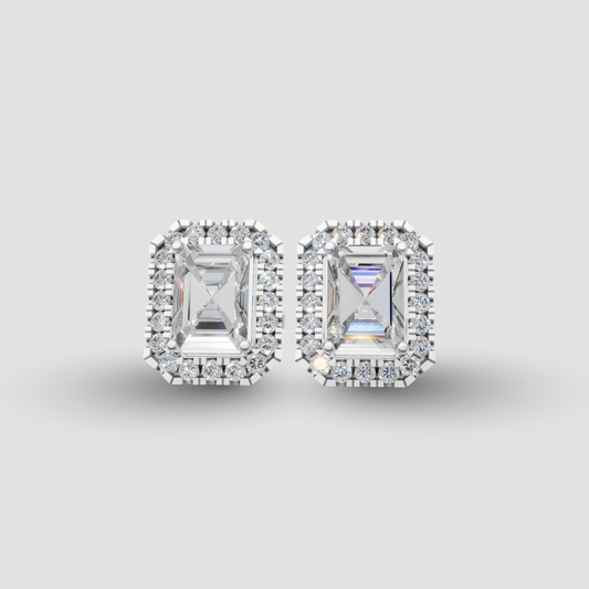 Emerald Studs with Detachable Halo