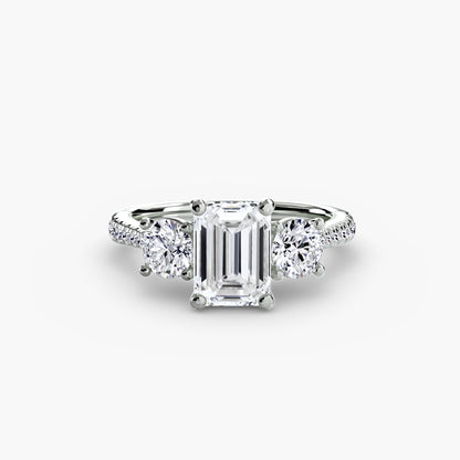 Three-Stone with Pavé Band