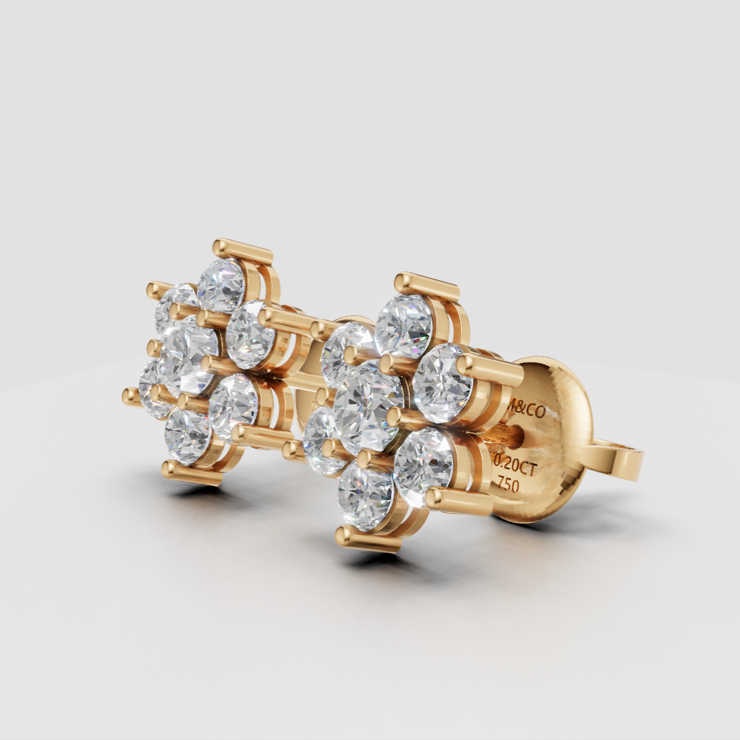 Bloom Solitaire Earrings 0.2 CT