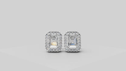 Emerald Studs with Detachable Halo