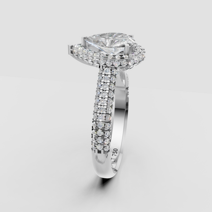 The Lumina Pear Halo Ring