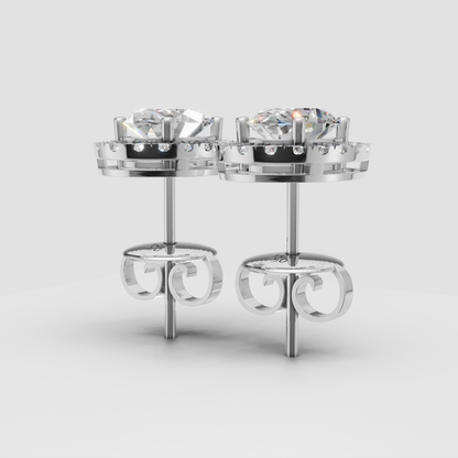 Oval Studs with Detachable Halo
