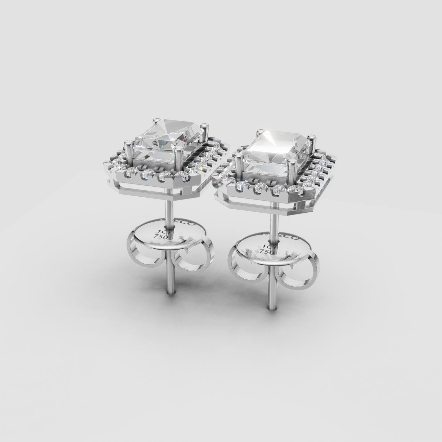 Emerald Studs with Detachable Halo