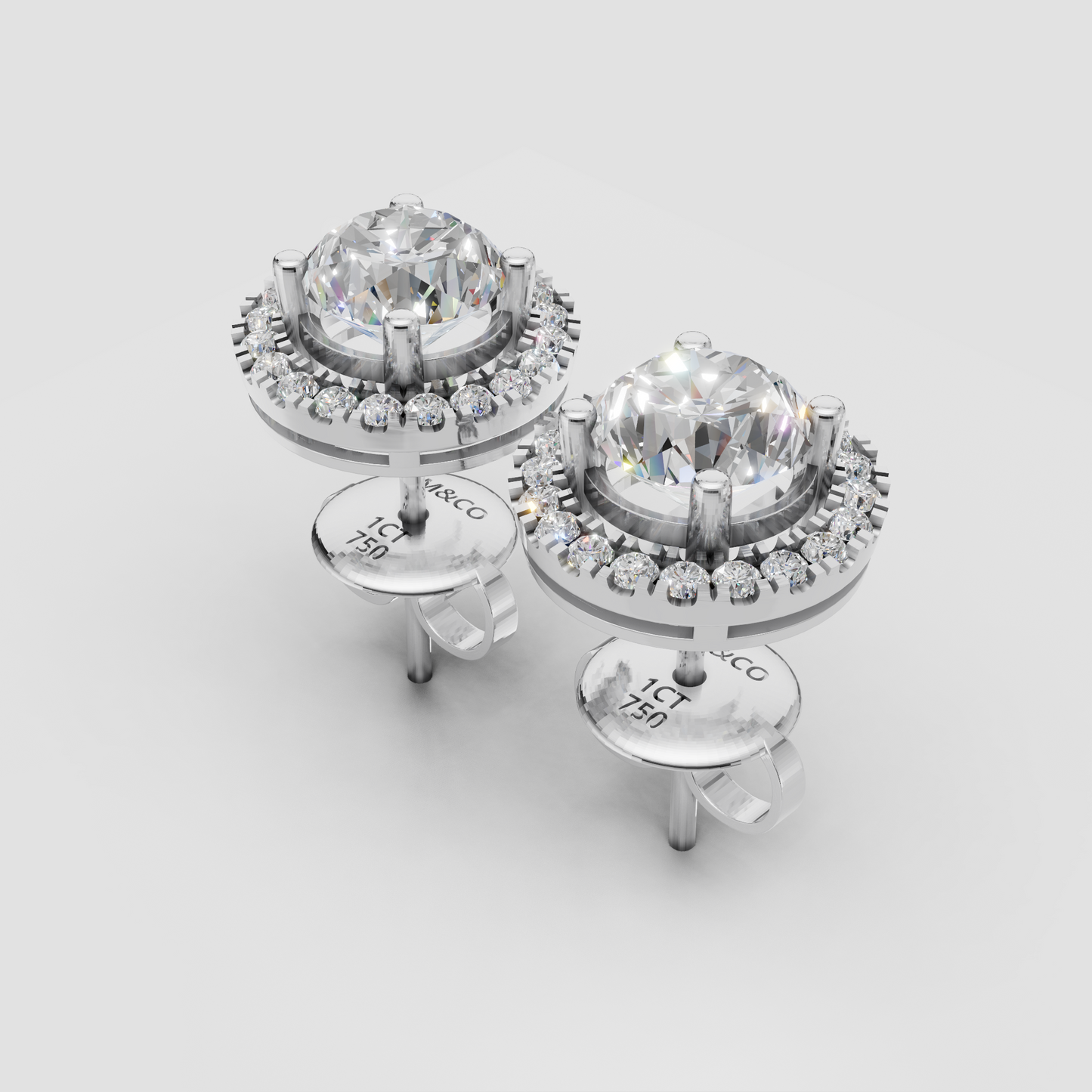 Round Studs with Detachable Halo