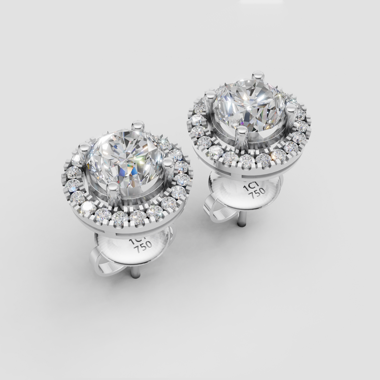 Round Studs with Detachable Halo